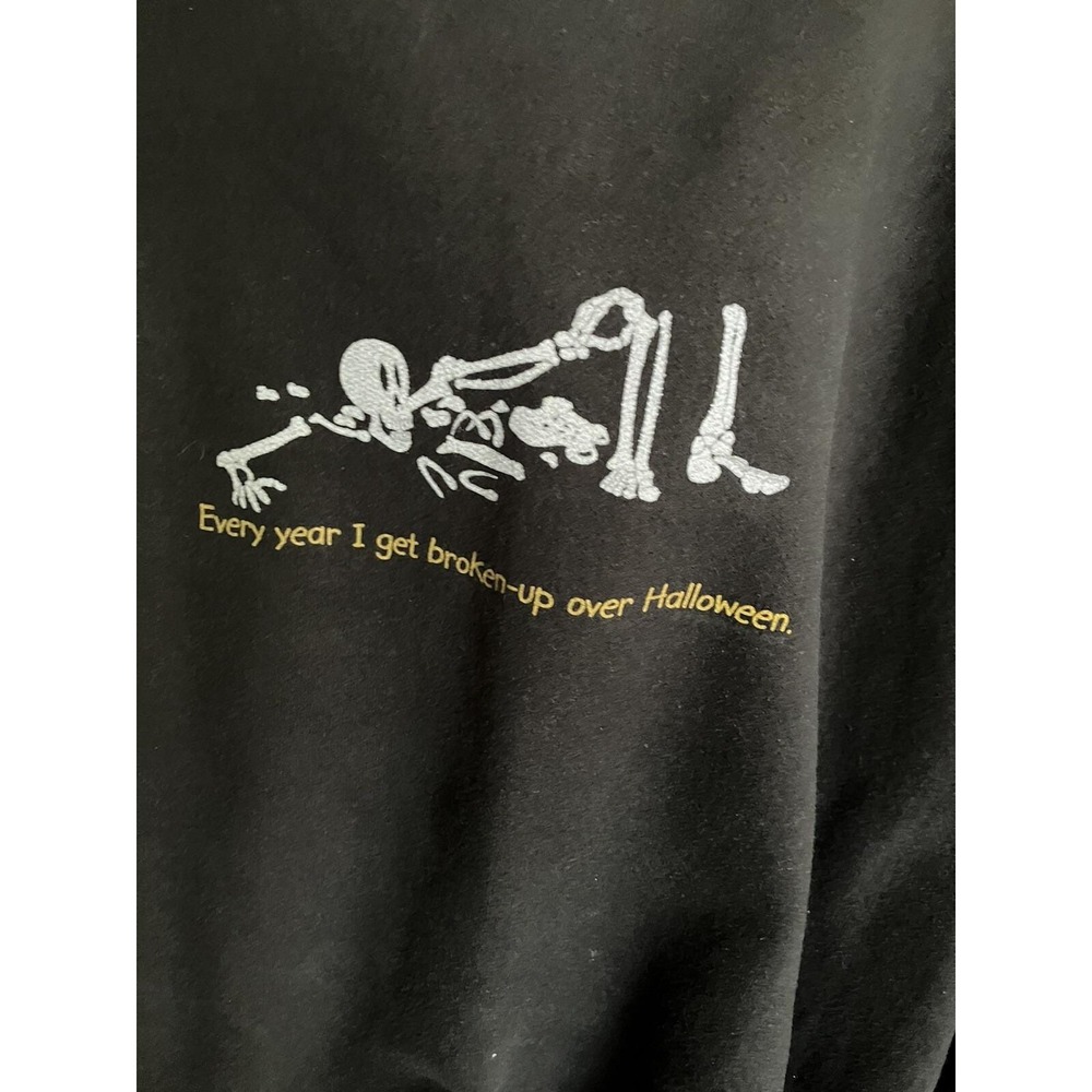 Hanes ComfortBlend Black Halloween Skeleton Graphic Sweatshirt 3XL Pullover